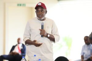 Rt. Hon. Henry Nwawuba speaking at the National Assembly Executive Retreat