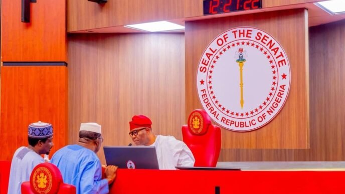 Senate President Godswill Akpabio presiding over plenary declared three senatorial seats vacant.