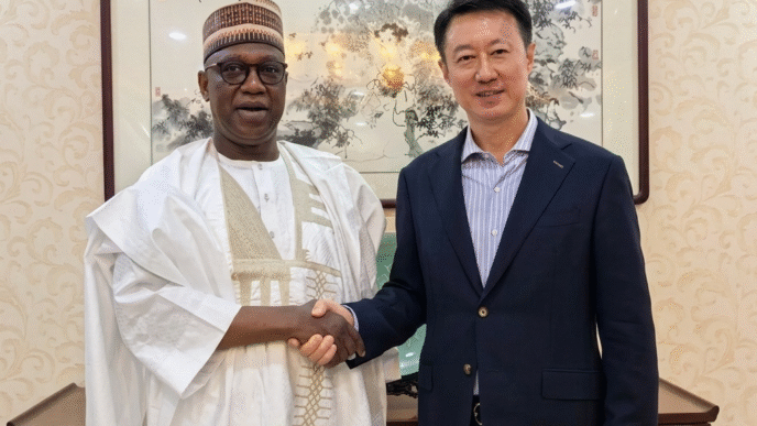 Ambassador Bello meeting with Chinese Ambassador Yu Dunhai to discuss Nigeria-China bilateral relations