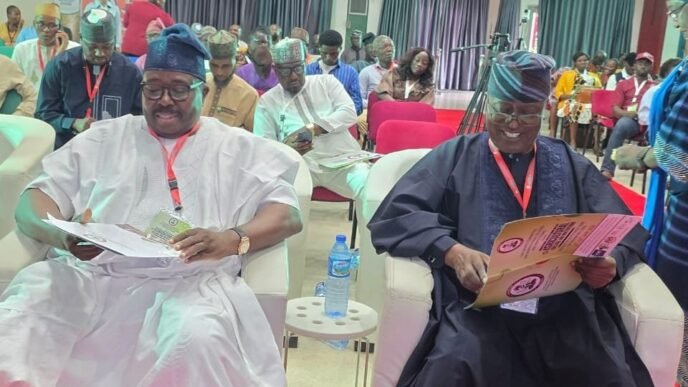 Committee Chairman, Senator Sharafadeen Alli and Deputy Leader of the Senate, Senator Oyelola Ashiru