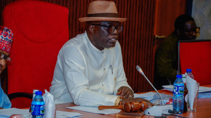 Senator Neda Imasuen presiding over the Senate Committee on Ethics and Public Petitions hearing in Abuja