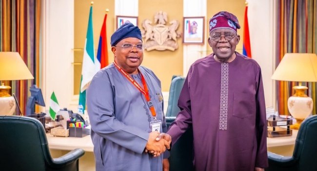 President Bola Ahmed Tinubu and Joseph Tegbe