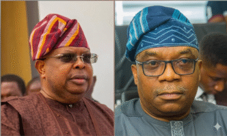 Joseph Tegbe and Ambassador Sola Enikanolaiye during Nigerian Senate ministerial confirmation screening