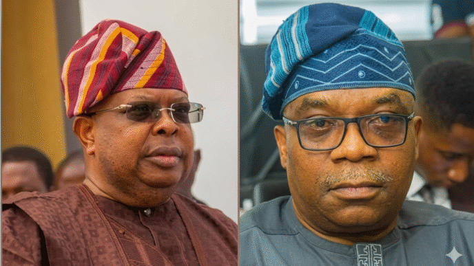 Joseph Tegbe and Ambassador Sola Enikanolaiye during Nigerian Senate ministerial confirmation screening