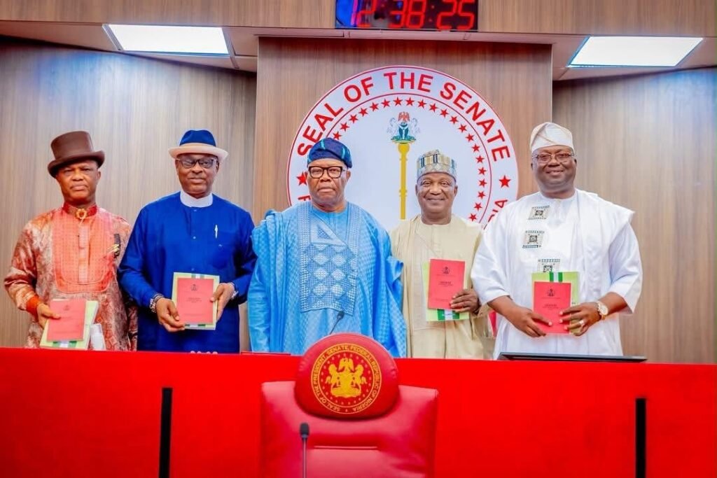 Senate President Akpabio and four new sworn in senators