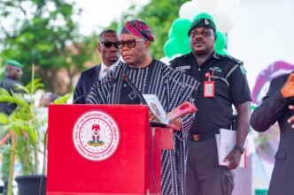 Senator Akpabio represents Present Tinubu at the Commissioning of OSEX Carriageways