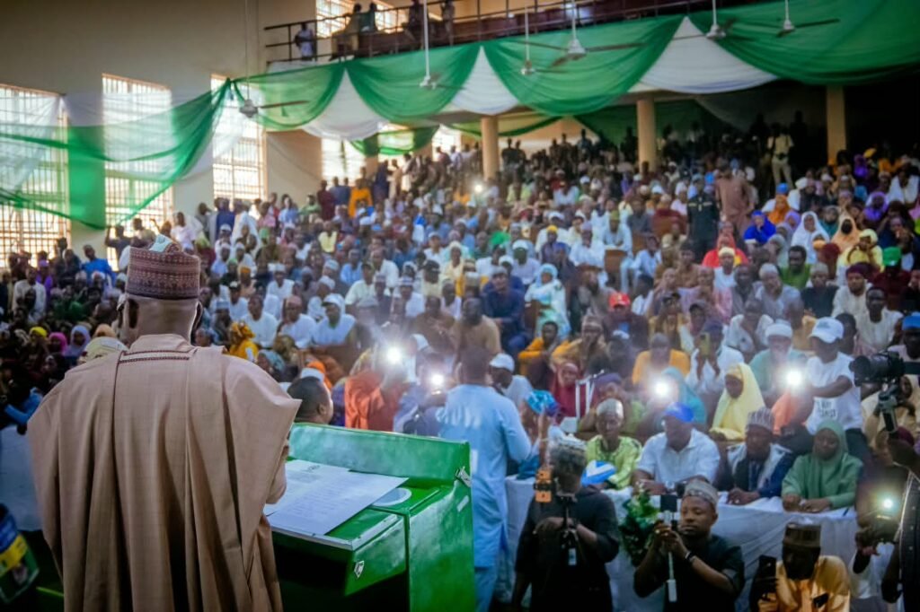 Speaker Abbas Tajudeen presenting empowerment support to Zaria constituents